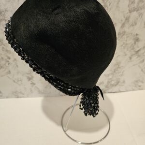 Christian Dior Black Vintage Hat With Accent